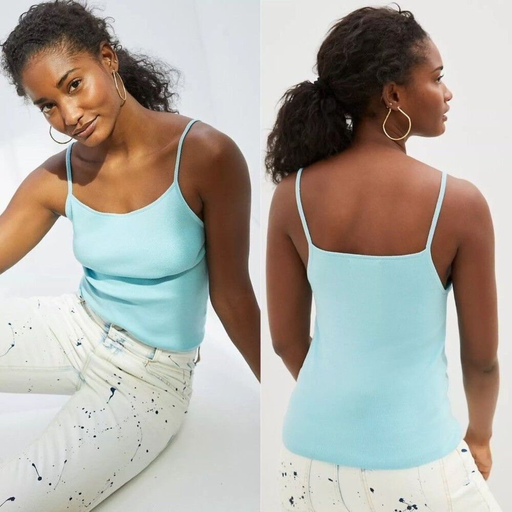 Anthropologie Rashida Sweater Tank Top Blue Large NWT